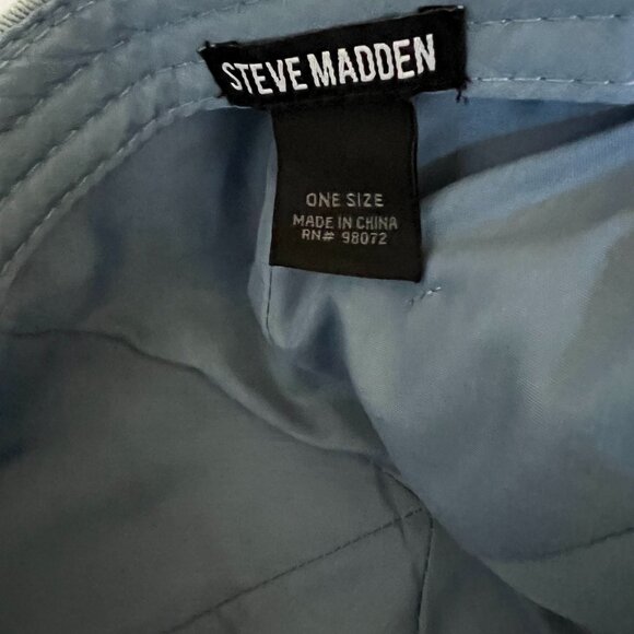 NWT | Steve Madden Adjustable Denim Bow Baseball Cap - Picture 6 of 7